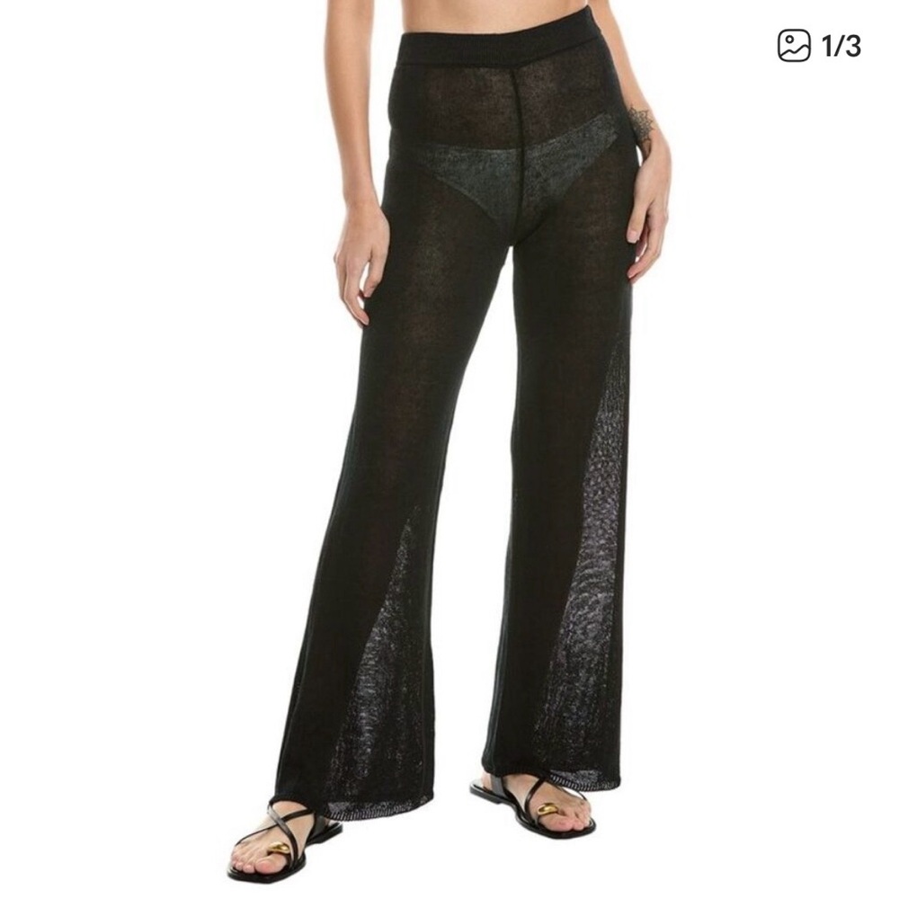 SOLID & STRIPED Black Sheer Coverup Pants